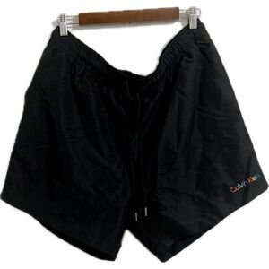 Calvin Klein Black‎ Shorts with Multicolor Logo